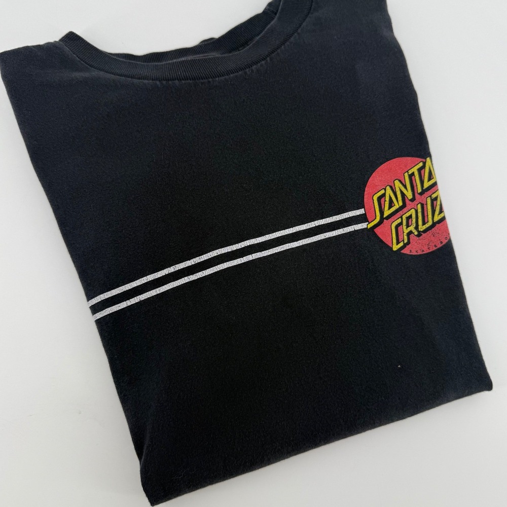 Santa Cruz‎ Skateboards T Shirt Black Red Yellow Logo Graphic Size S